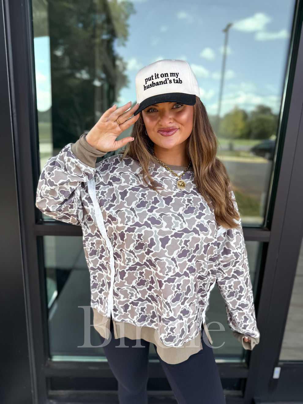 BIRDIE Double Front Slit Pullover in Duck Camo