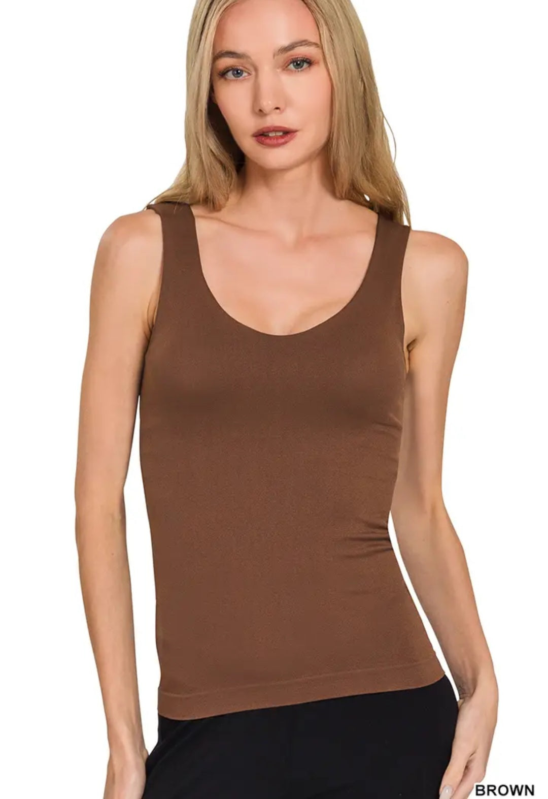 Zenana Seamless Tank Top w/ Built-in Bra