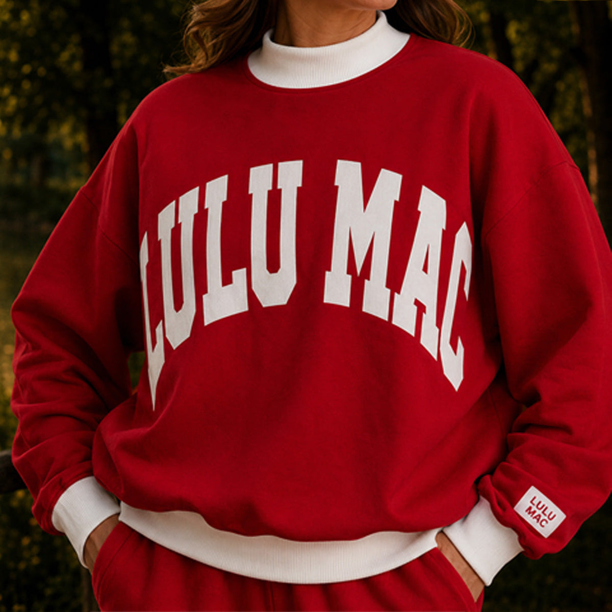 Lulu Mac Puff Mock Neck Sweatshirt