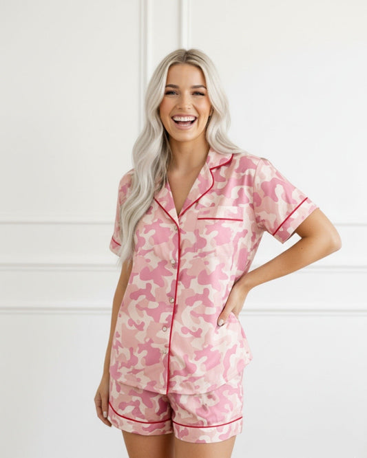 Moon Ryder Pink Camo Lounge Set- Trim is NOT red but pink