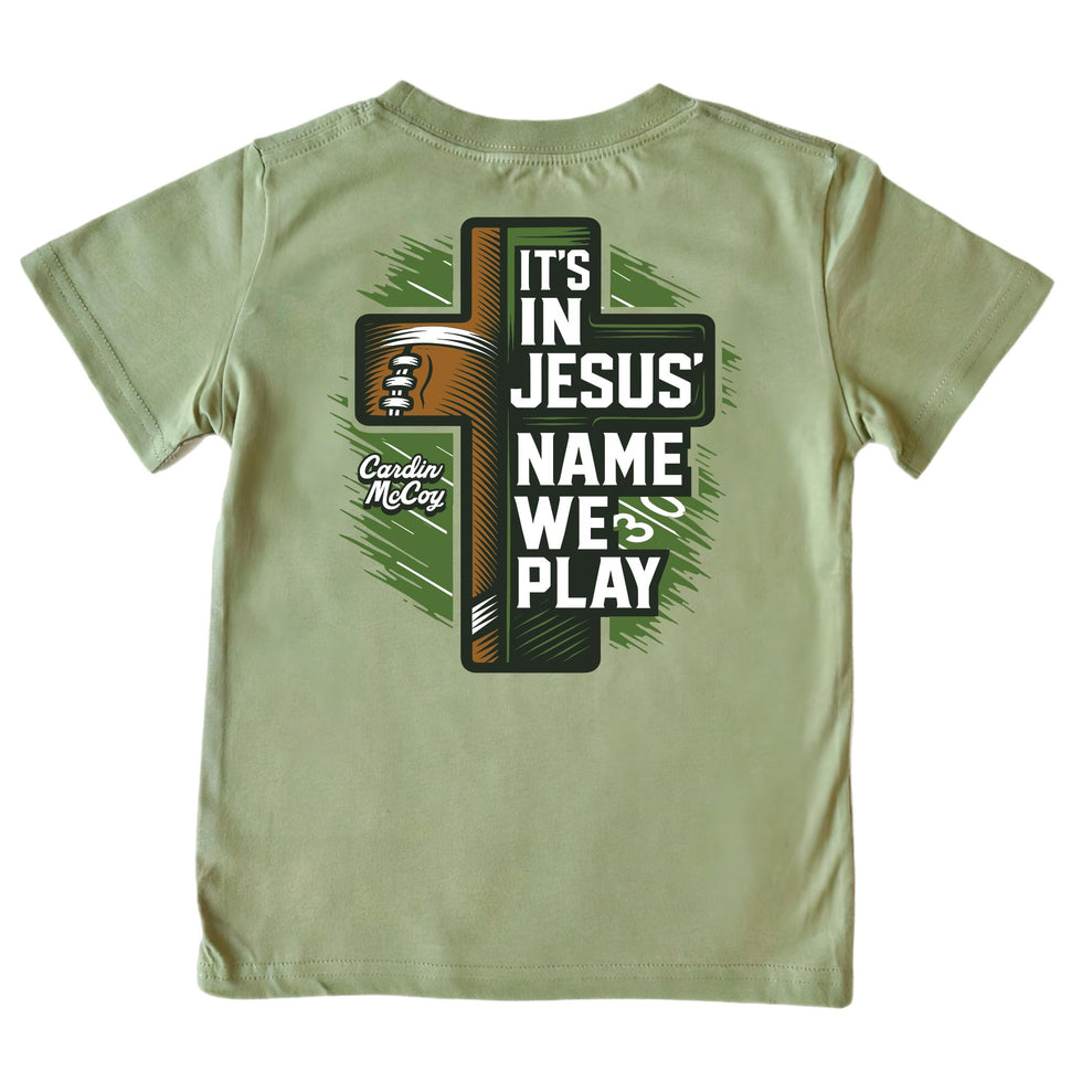 Cardin McCoy Kids' In Jesus Name Football Short-Sleeve Tee