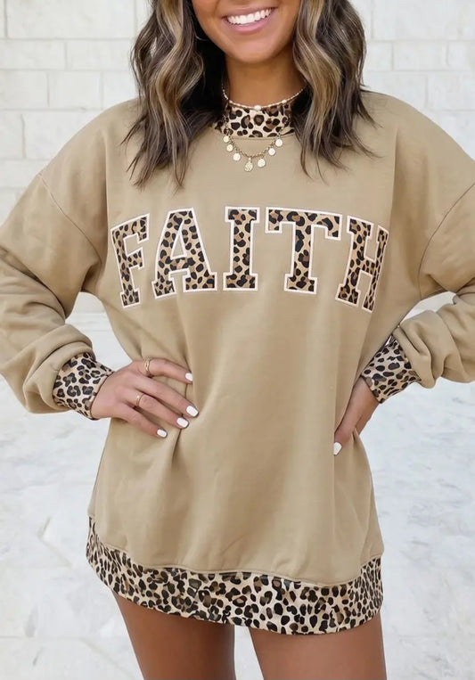 Letter Patch Embroidery Pullover  Mock Neck Sweatshirt