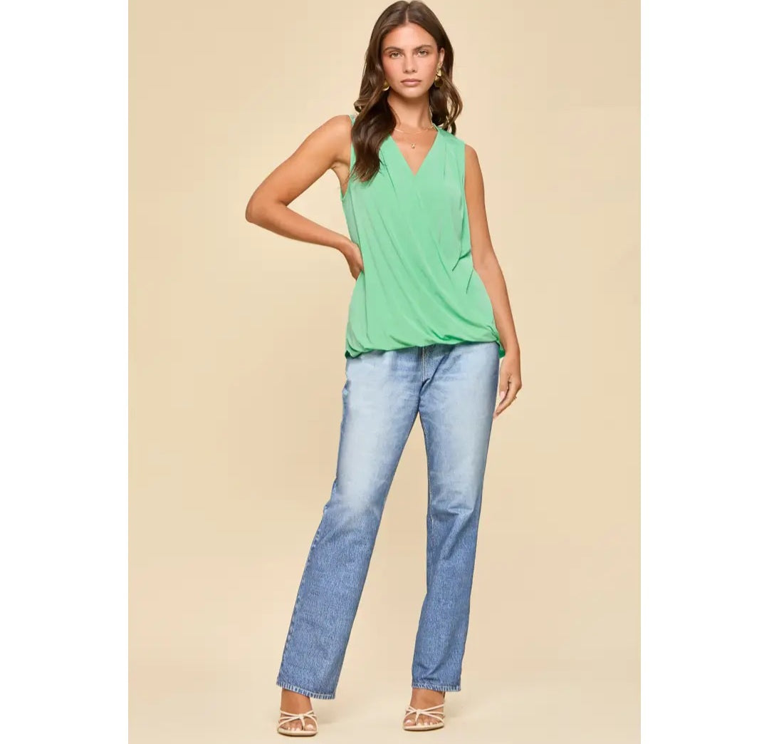 Dear Scarlett Surplice Neckline Sleeveless Top