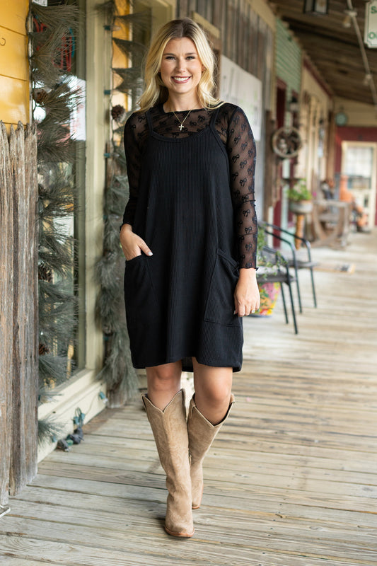 Moon Ryder Wave Ribbed Tank Dress