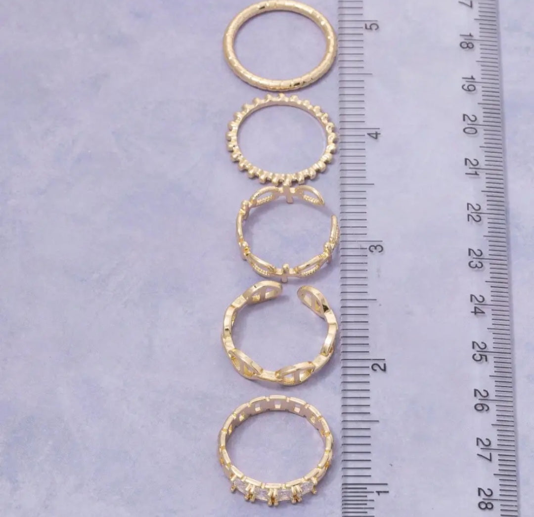 Five Piece Assorted Rings Set