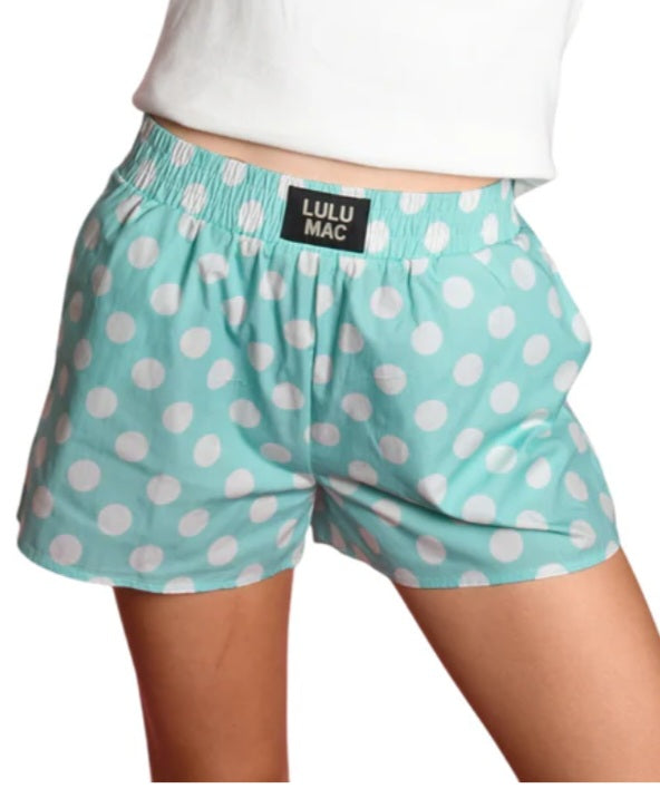 Lulu Mac Boxer Short - Mint Polka Dot