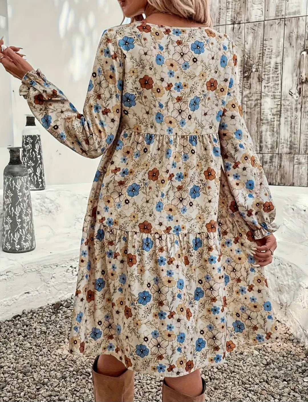 Women's Floral Print Fall Dress