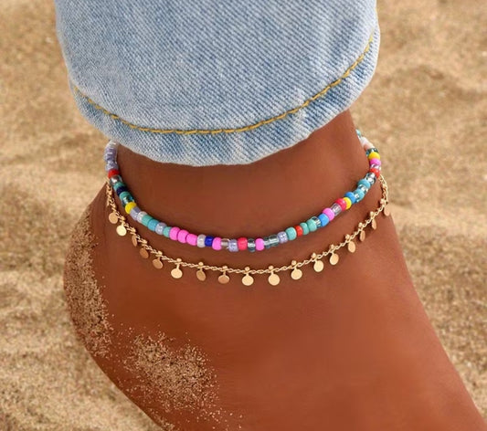 2 piece women's anklet set