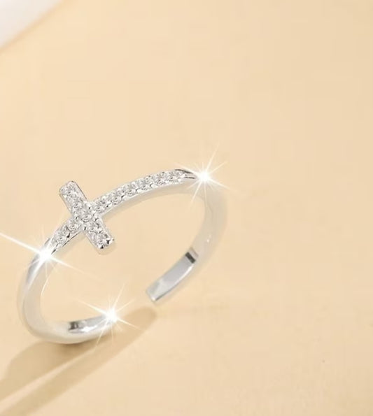 Silver Cross Toe Ring