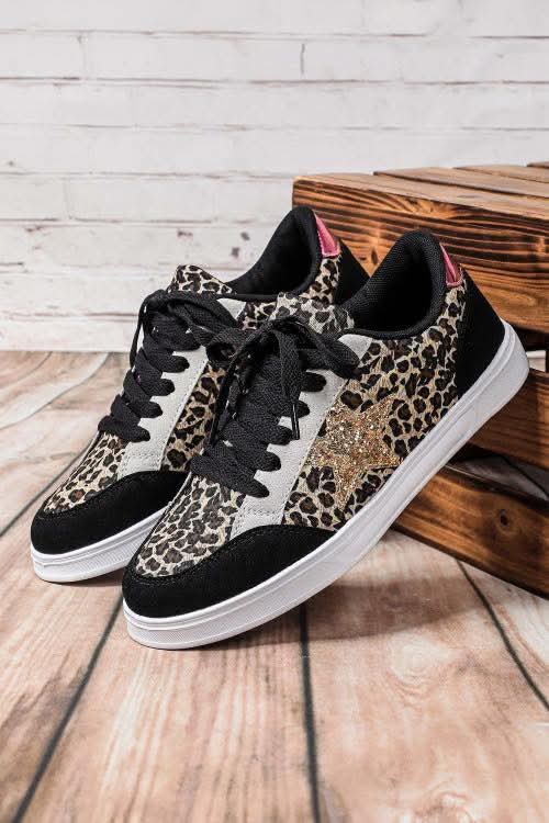 Leopard Glitter Star Sneakers
