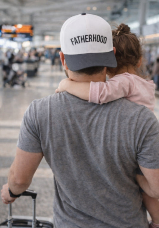 Fatherhood on White Cap with Black Bill