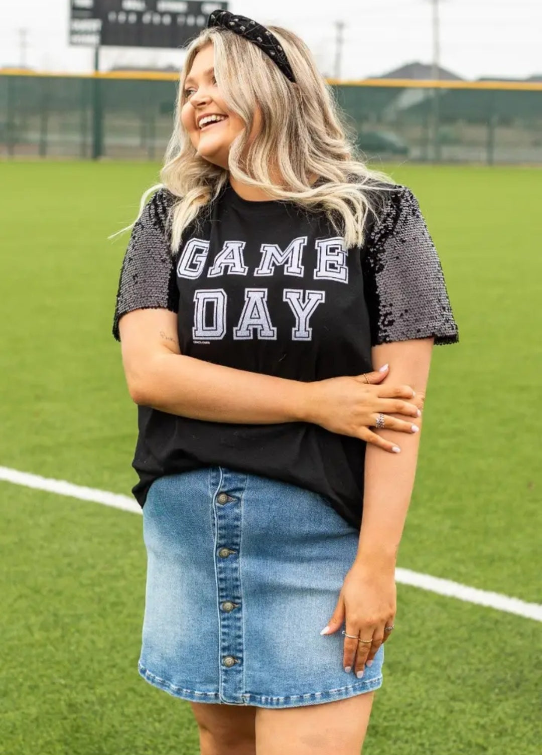 Gameday Silver Glitter Top