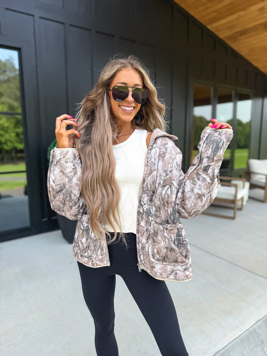 BIRDIE Cozy Cloud Jacket in Dark Camo Preorder