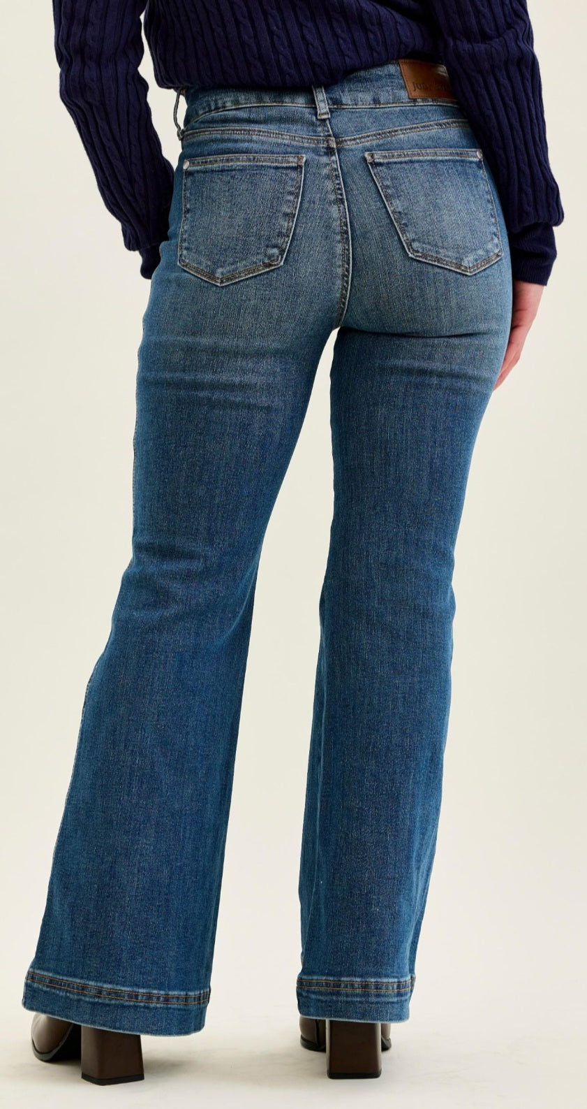 Judy Blue Petite Flare Tummy Control Double Button