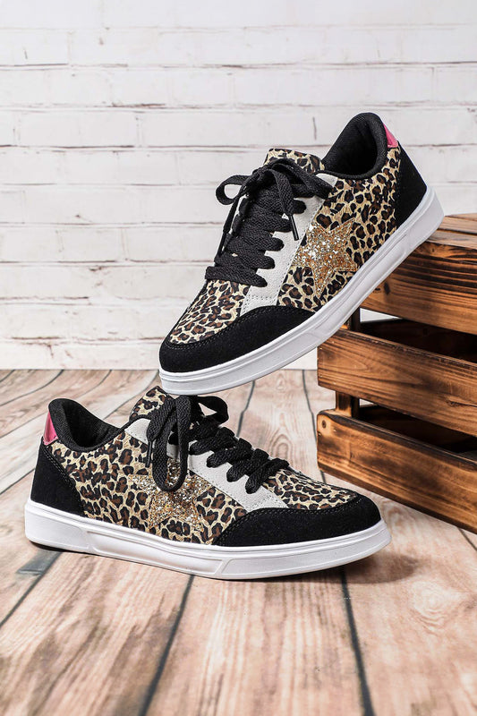 Glitter Star Shoes - Leopard