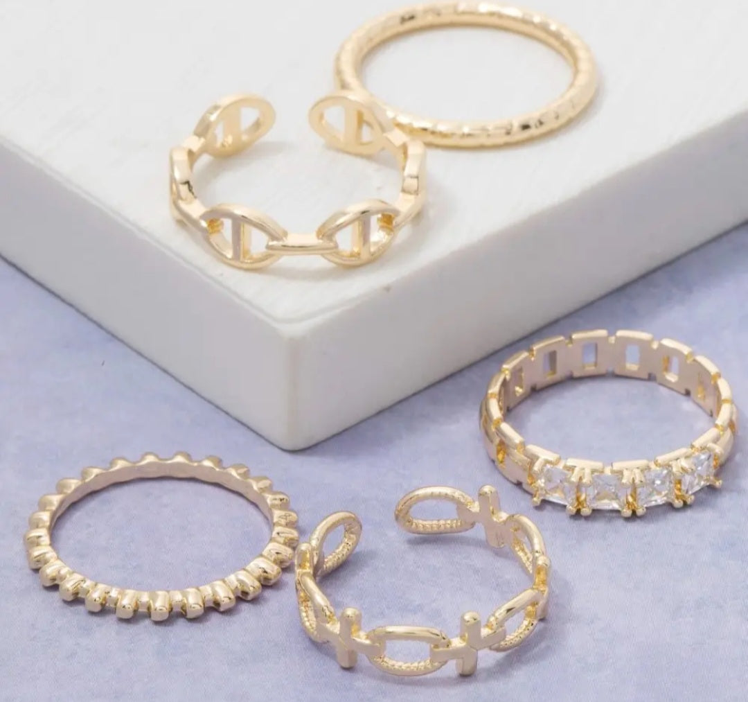 Five Piece Assorted Rings Set