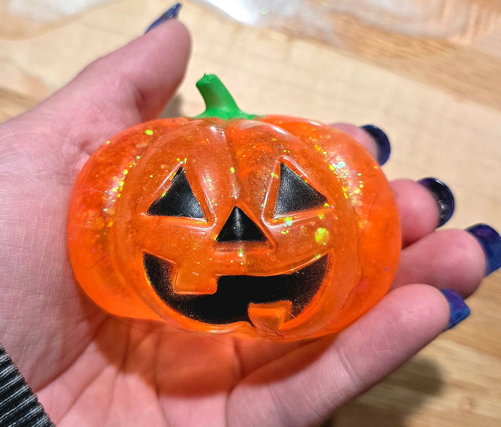 Orange Pumpkin Maltose Glitter Squishy