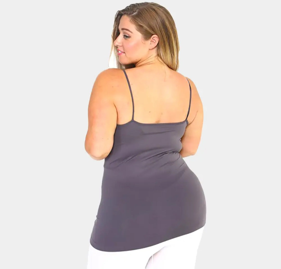 Plus Size Seamless Triple Criss-cross Front Cami Tank Top