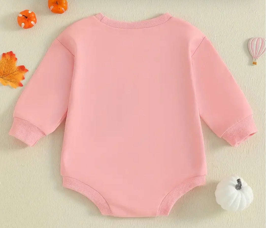 Baby Girls Letter Ghost Embroidered Bodysuit