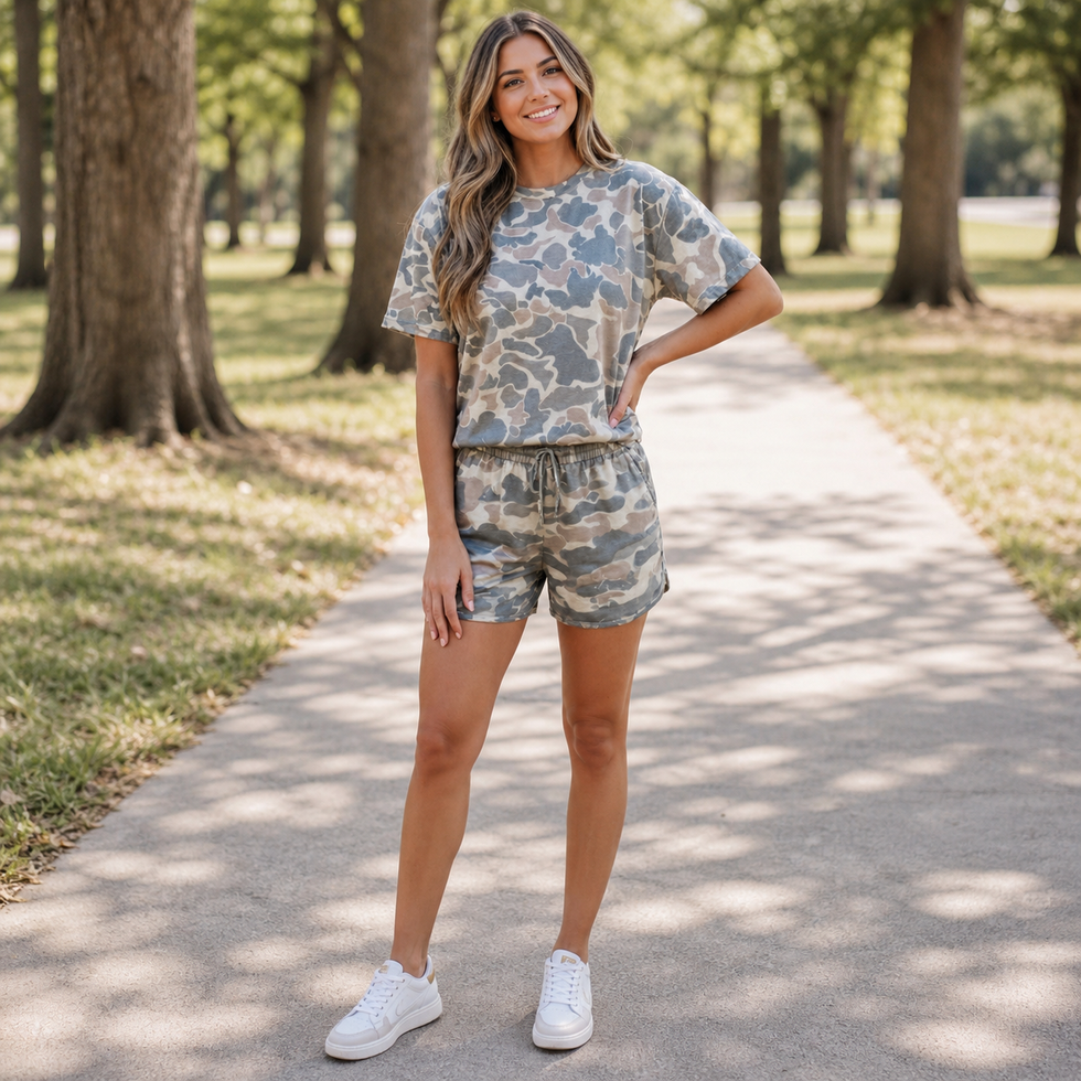 Camo Loose Top Outfit