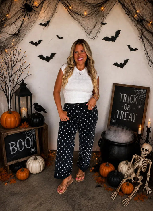 Blakely Preorder- Hocus Pocus Dot Jeans