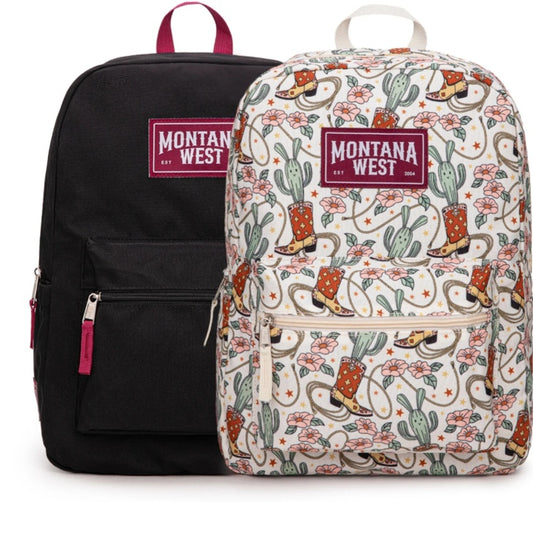 Montana West Cowboy Boots Cactus Print Backpack -2Pcs Set - Khaki