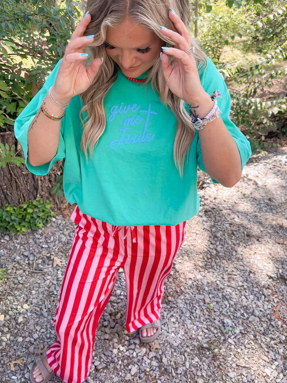 Wicker Road Cherry Pop Stripe Pants Preorder