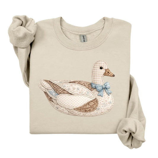 Faux Quilted Duck Sweatshirt