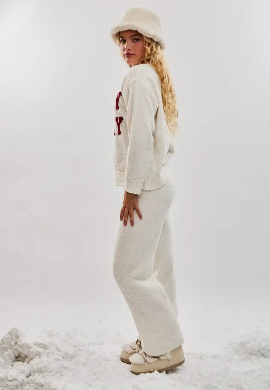 Holly Jolly Long Sleeve Sweater Top and Sweater Pants