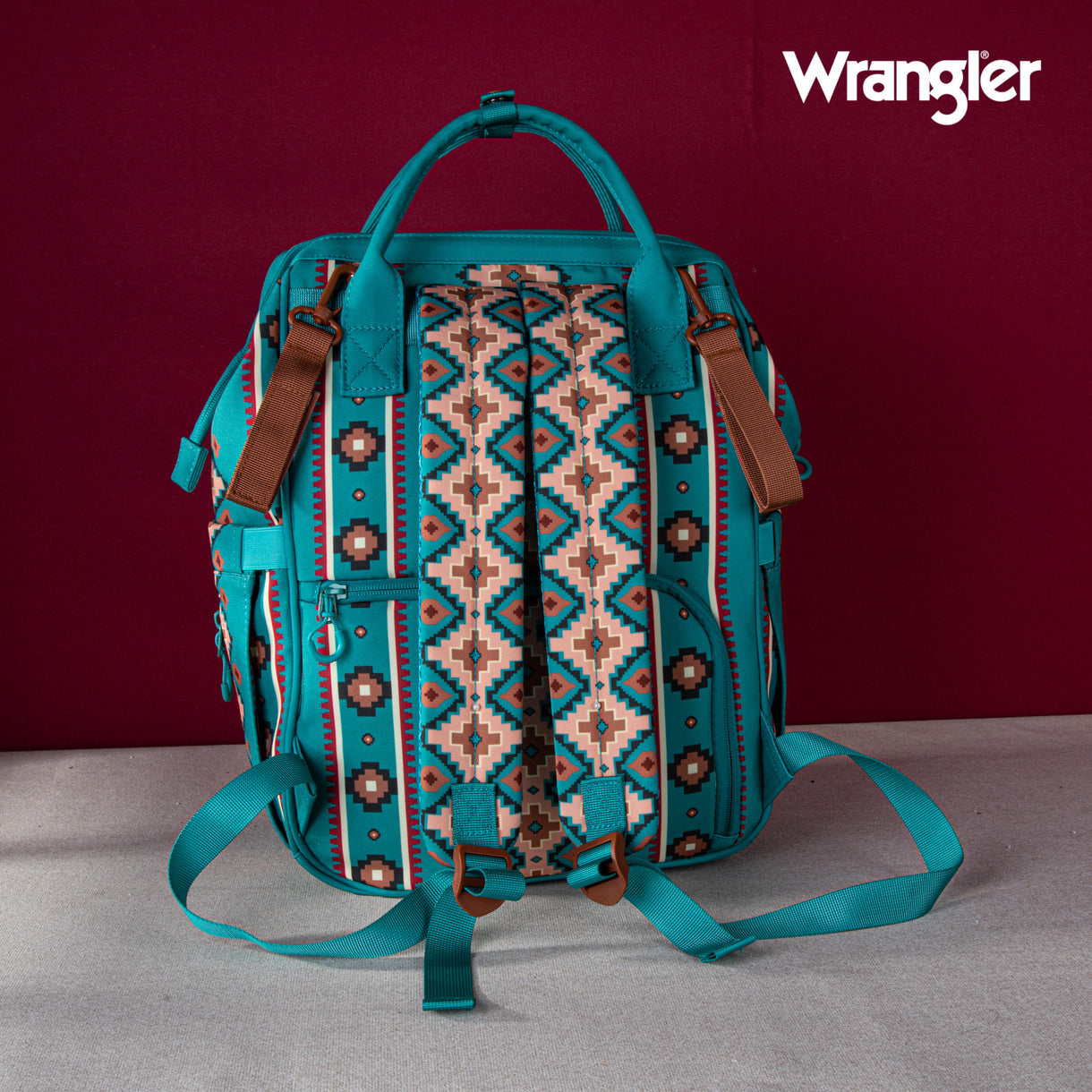 Wrangler Aztec Printed Callie Backpack Green