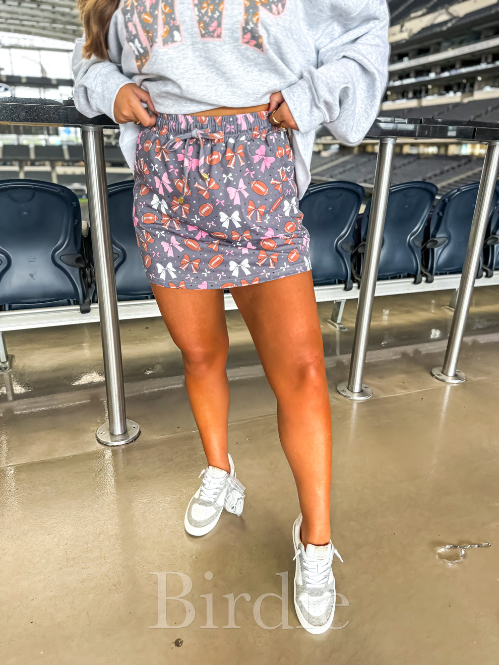 Birdie Grey Coquette Football Active Skort