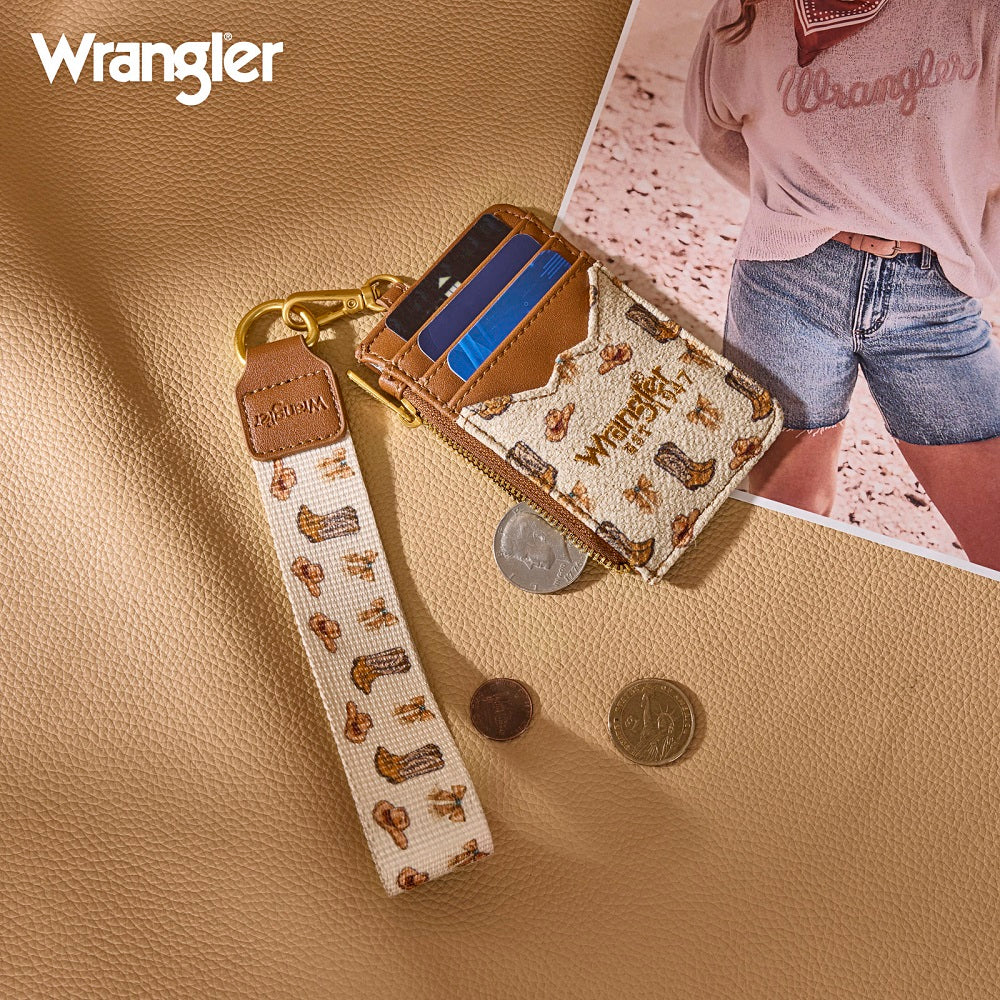 Wrangler Western Print RFID Blocking Wallet - Tan