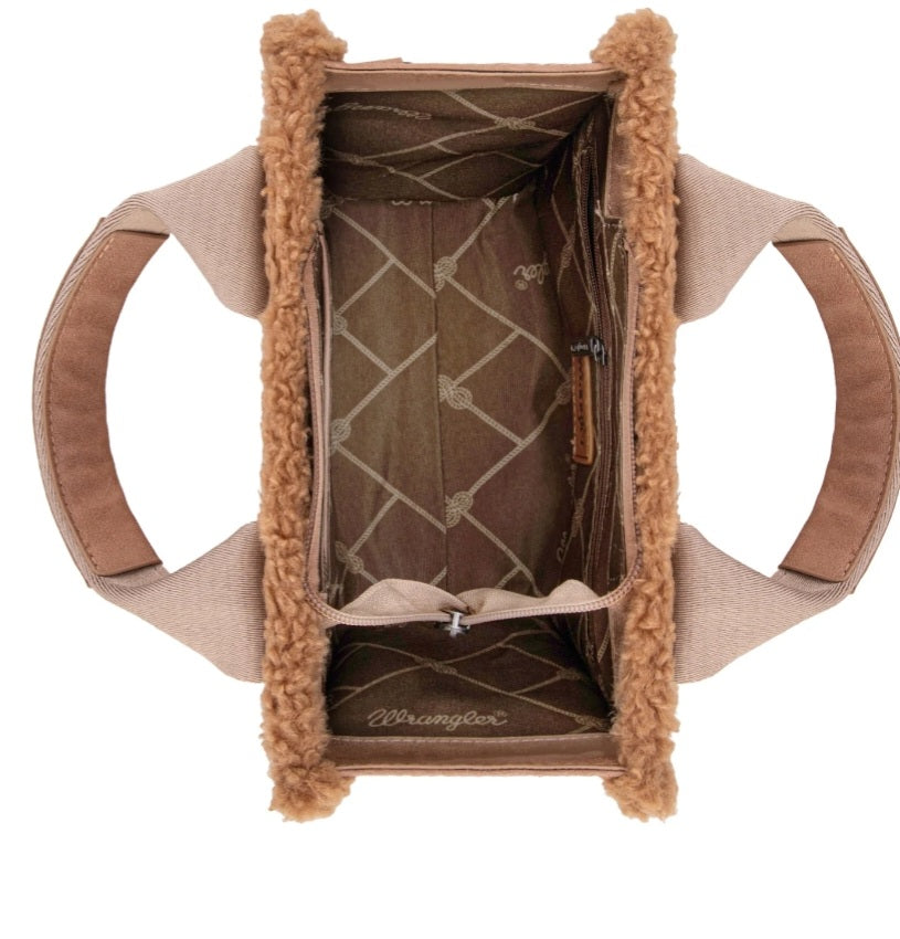 Wrangler Sherpa Small Canvas Tote/Crossbody