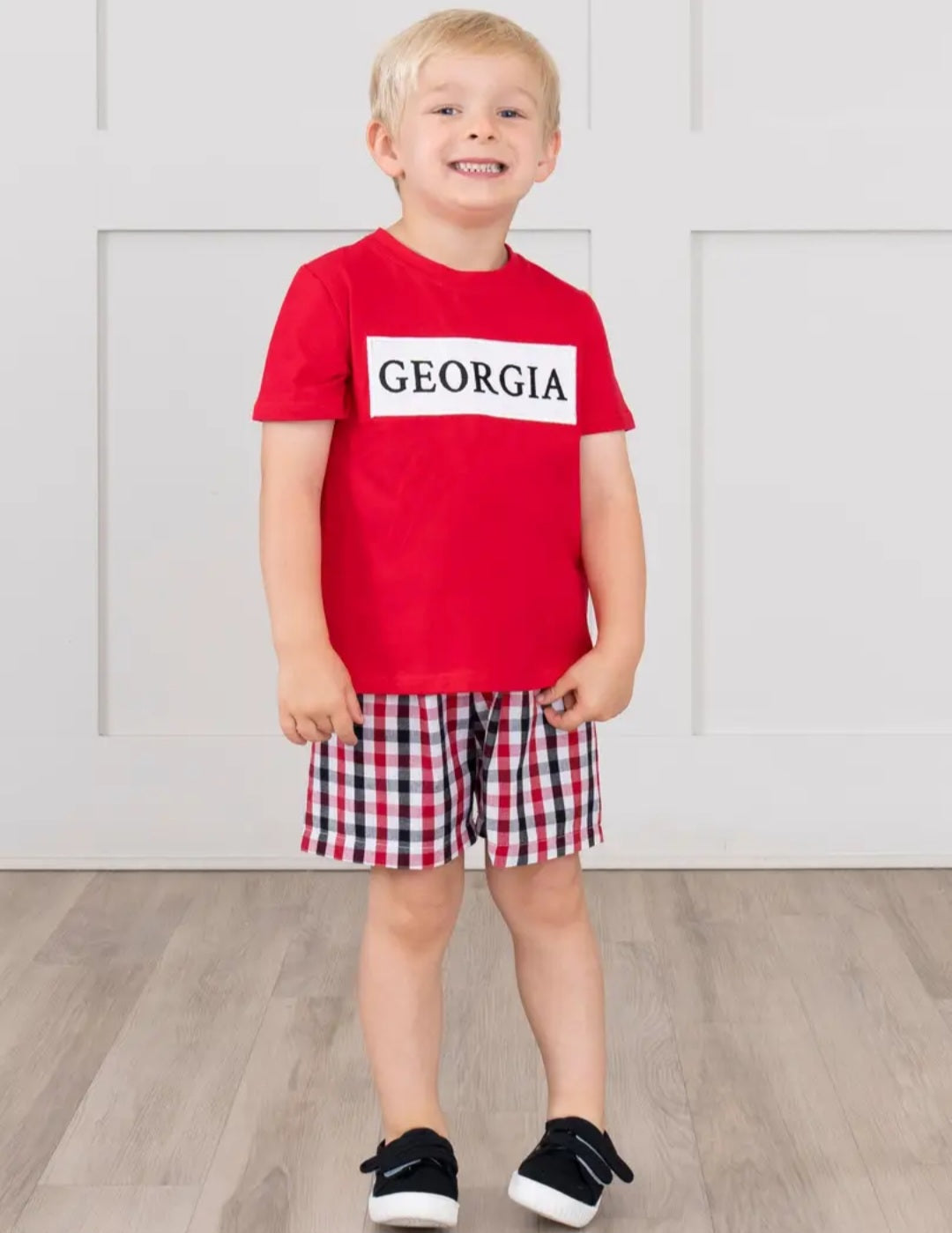 Marie Nicole Georgia Smocked Gingham Outfit