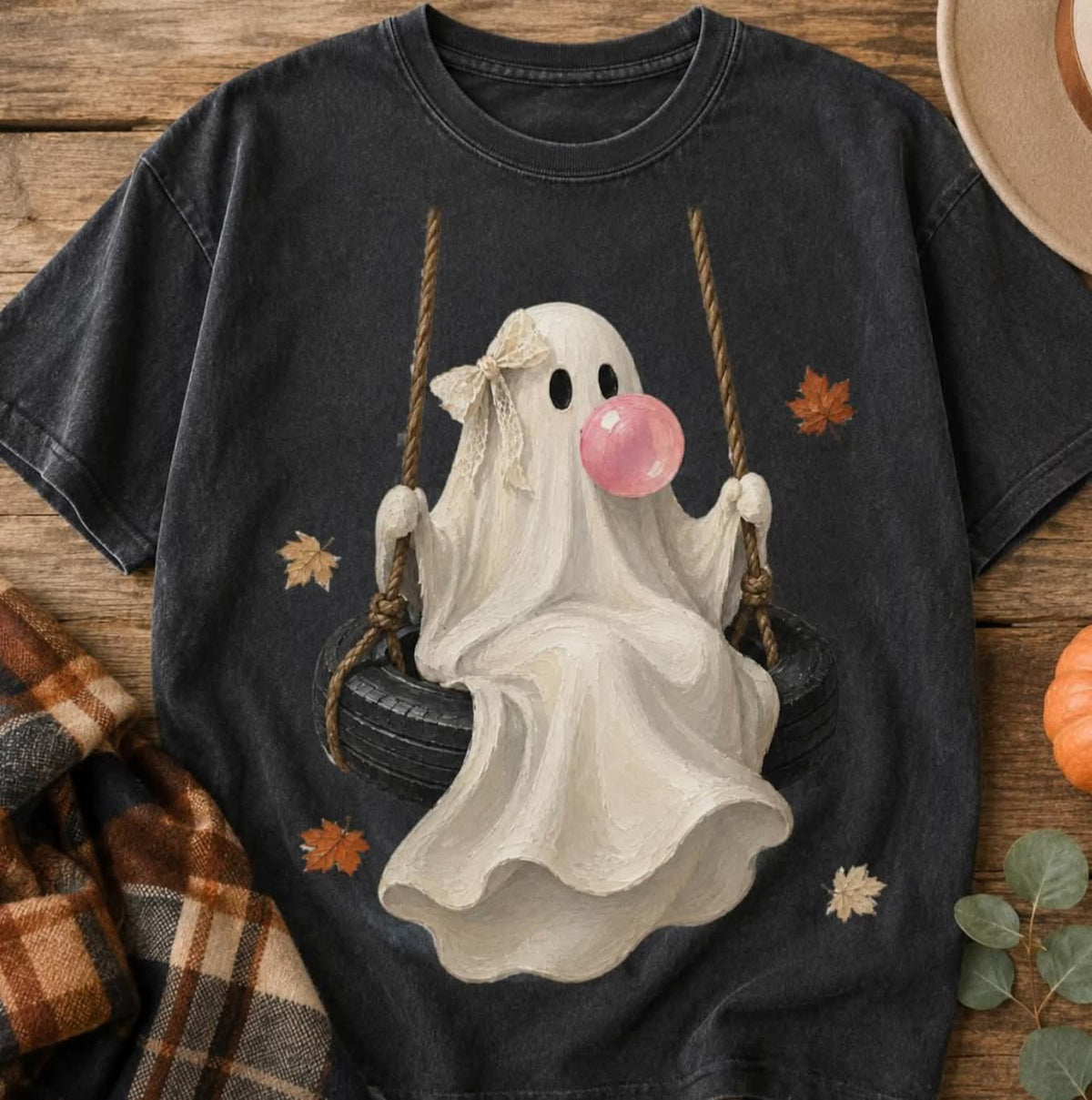 Halloween Bubblegum Ghost Swing Design - Gildan