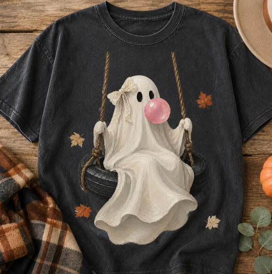 Halloween Bubblegum Ghost Swing Design - Gildan