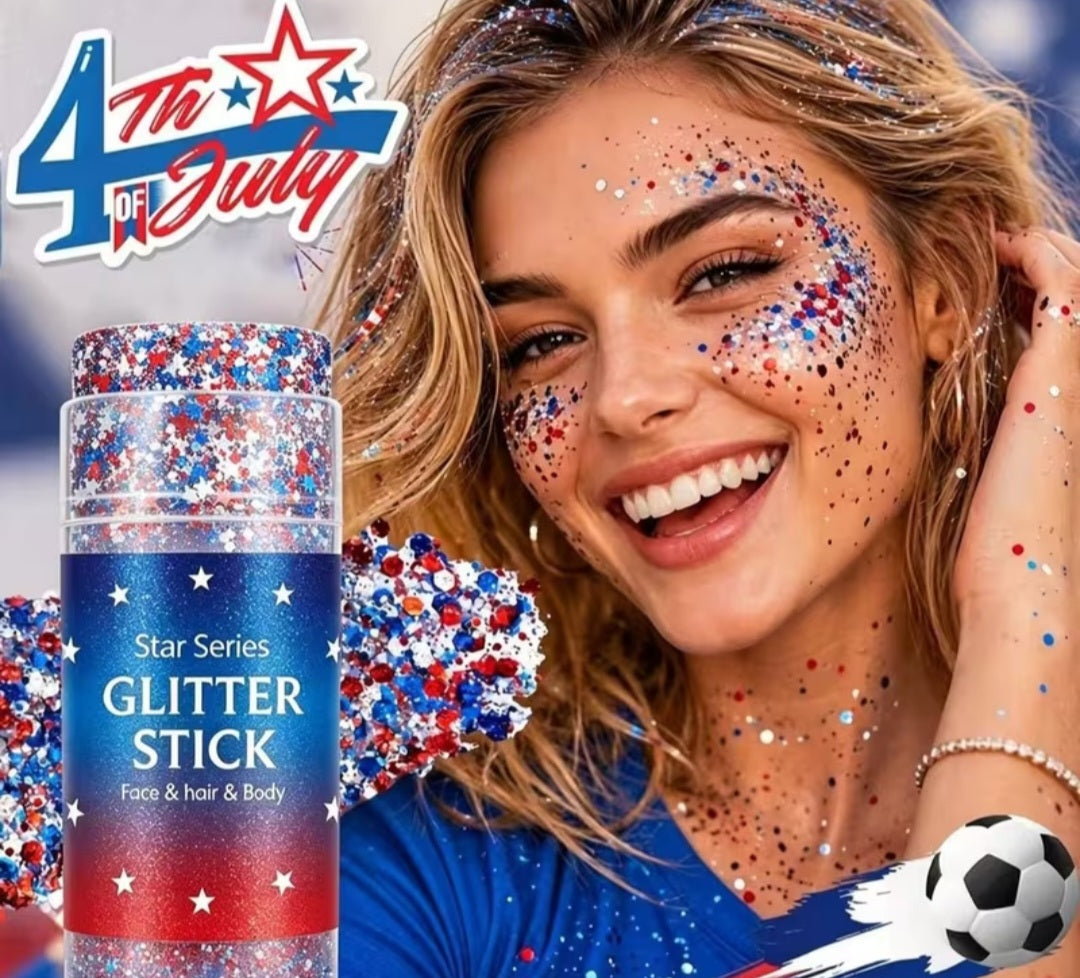 America Flag Glitter Stick