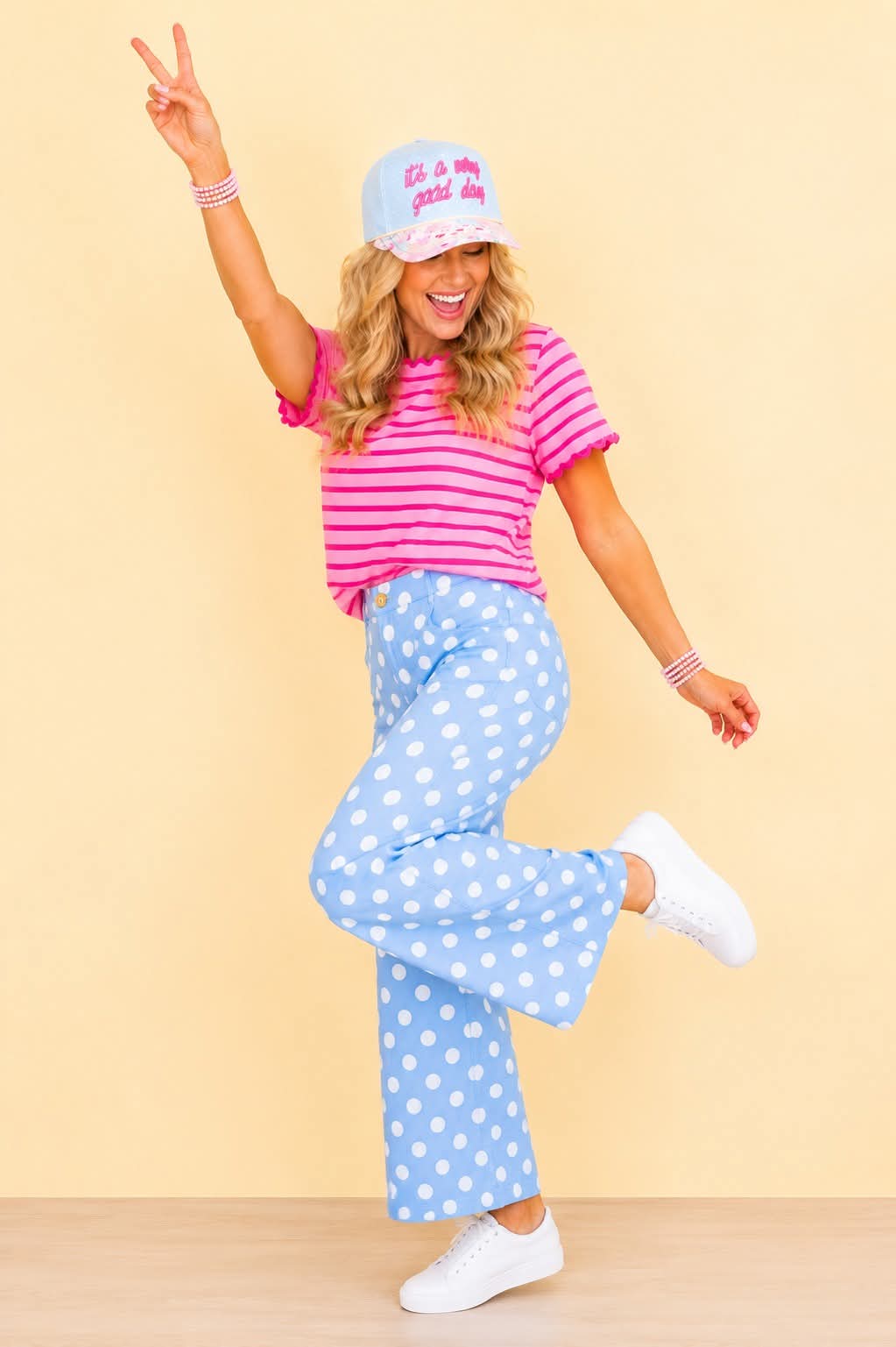 PREORDER-Poppy Polka Pants (Powder Blue)