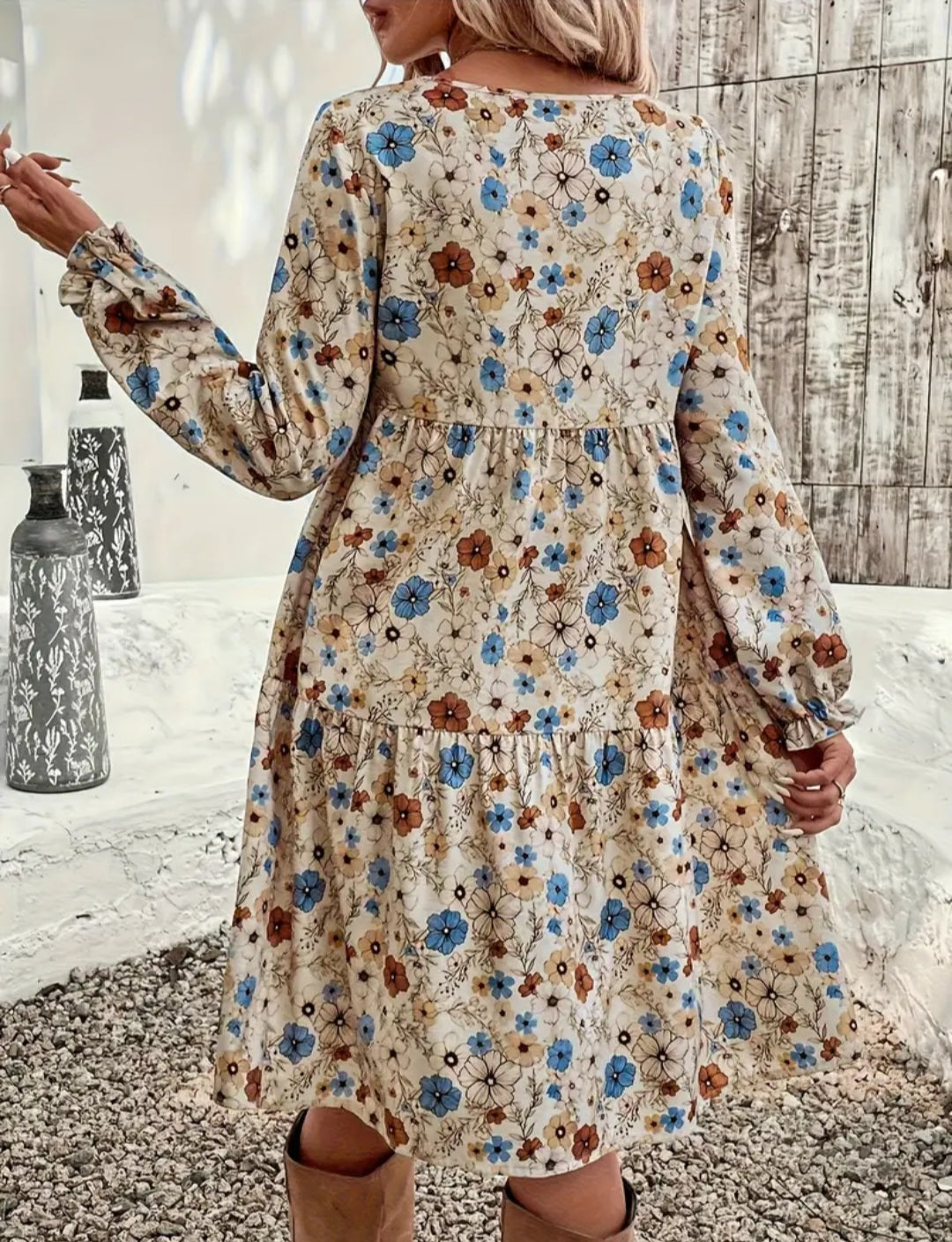 Women's Floral Print Fall Dress