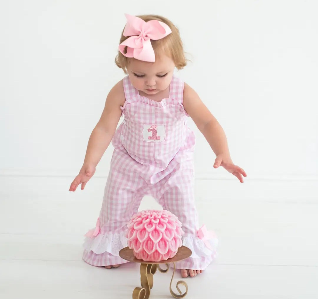 Girls Smocked First Birthday Longall by Seven Latern Lane