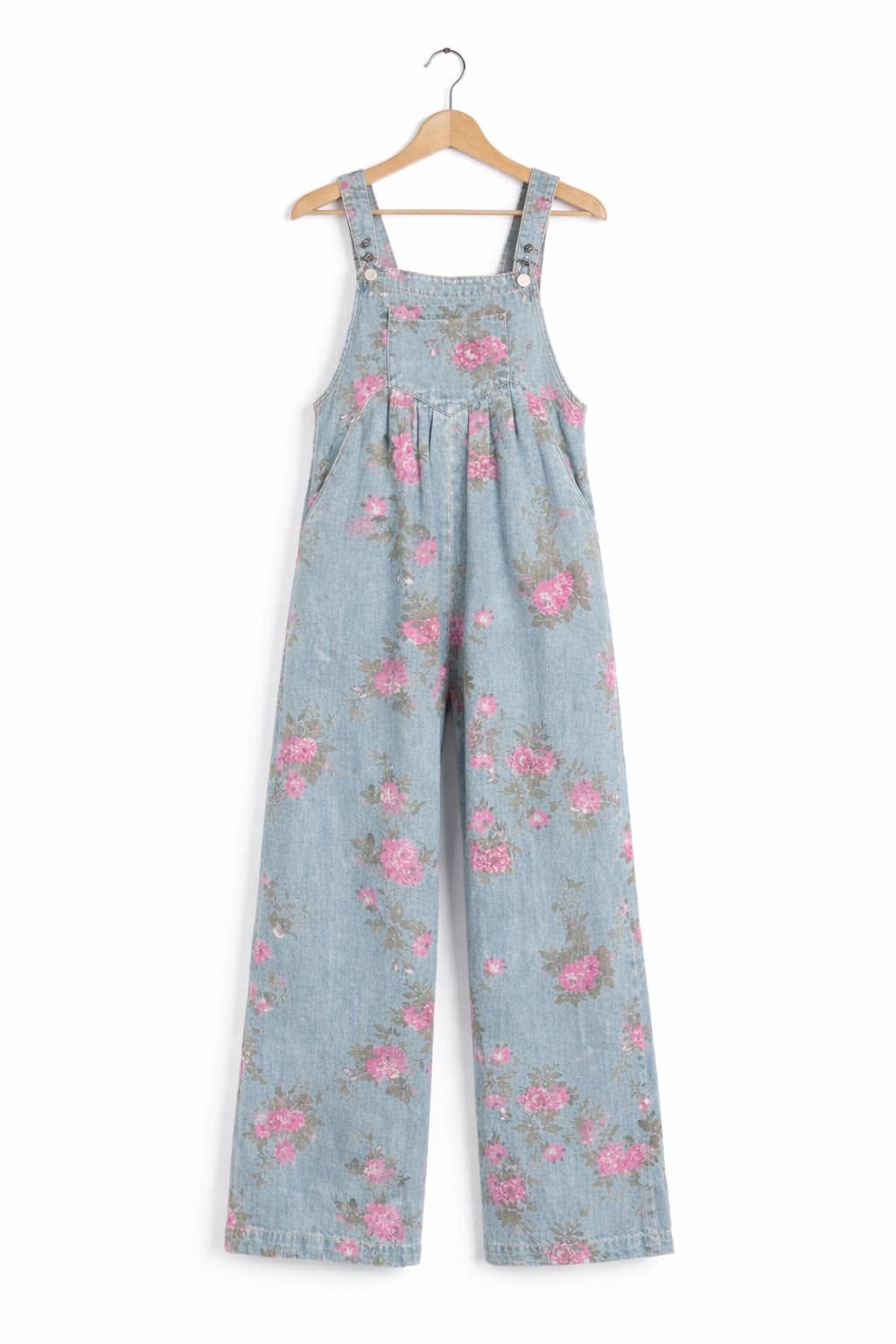 Floral Denim Jumpsuit