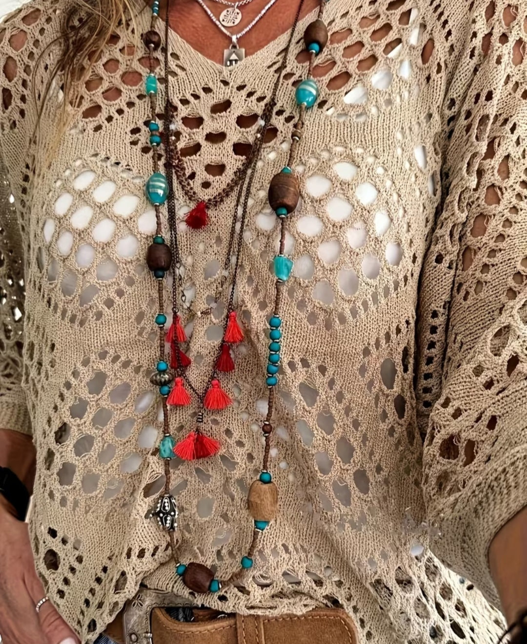 Women's Hollow Out Loose Top