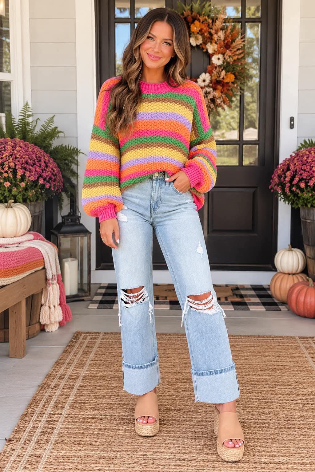 Striped Knit Sweater