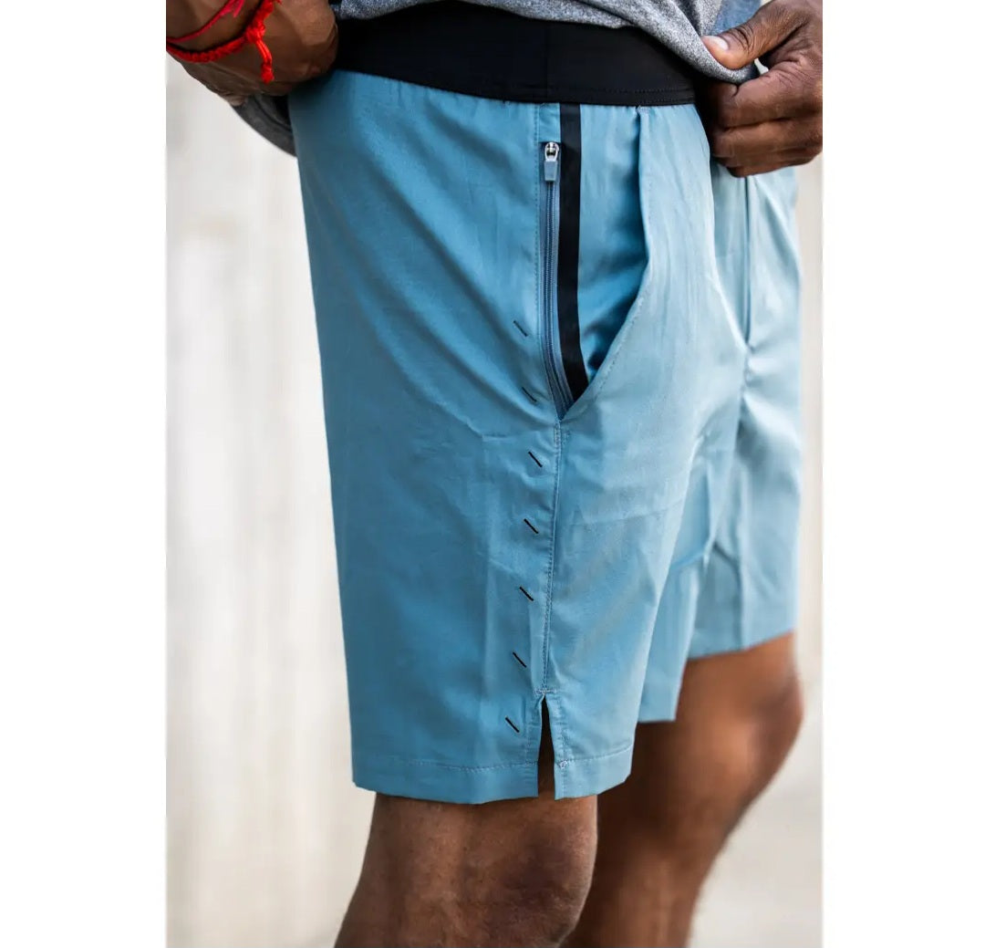 Dadbod Apparel Impact Active Shorts- Slate Blue