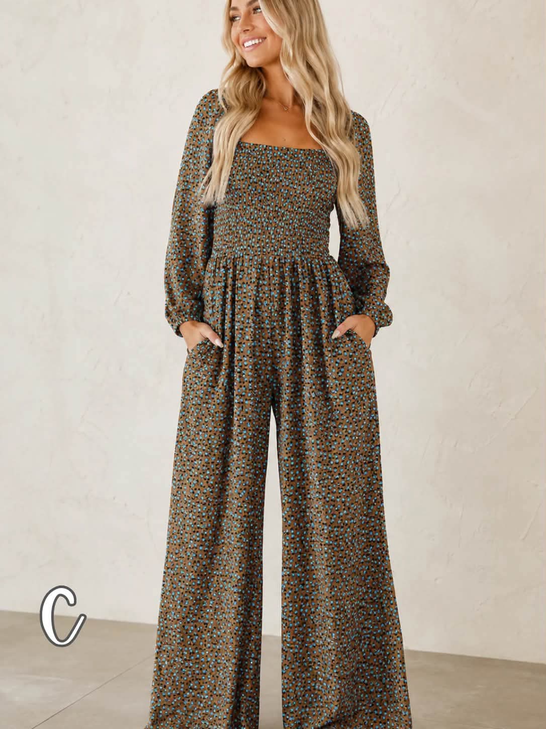 Floral Smocked Jumpsuit