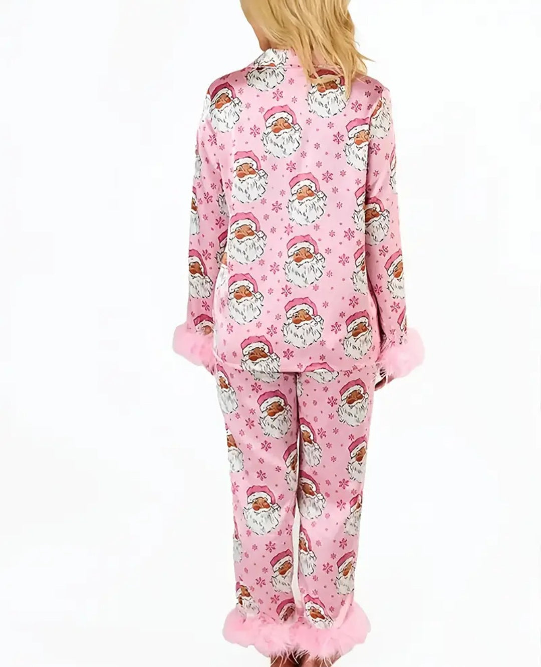 Women's Casual Christmas Two-Piece Pajama Set - Santa