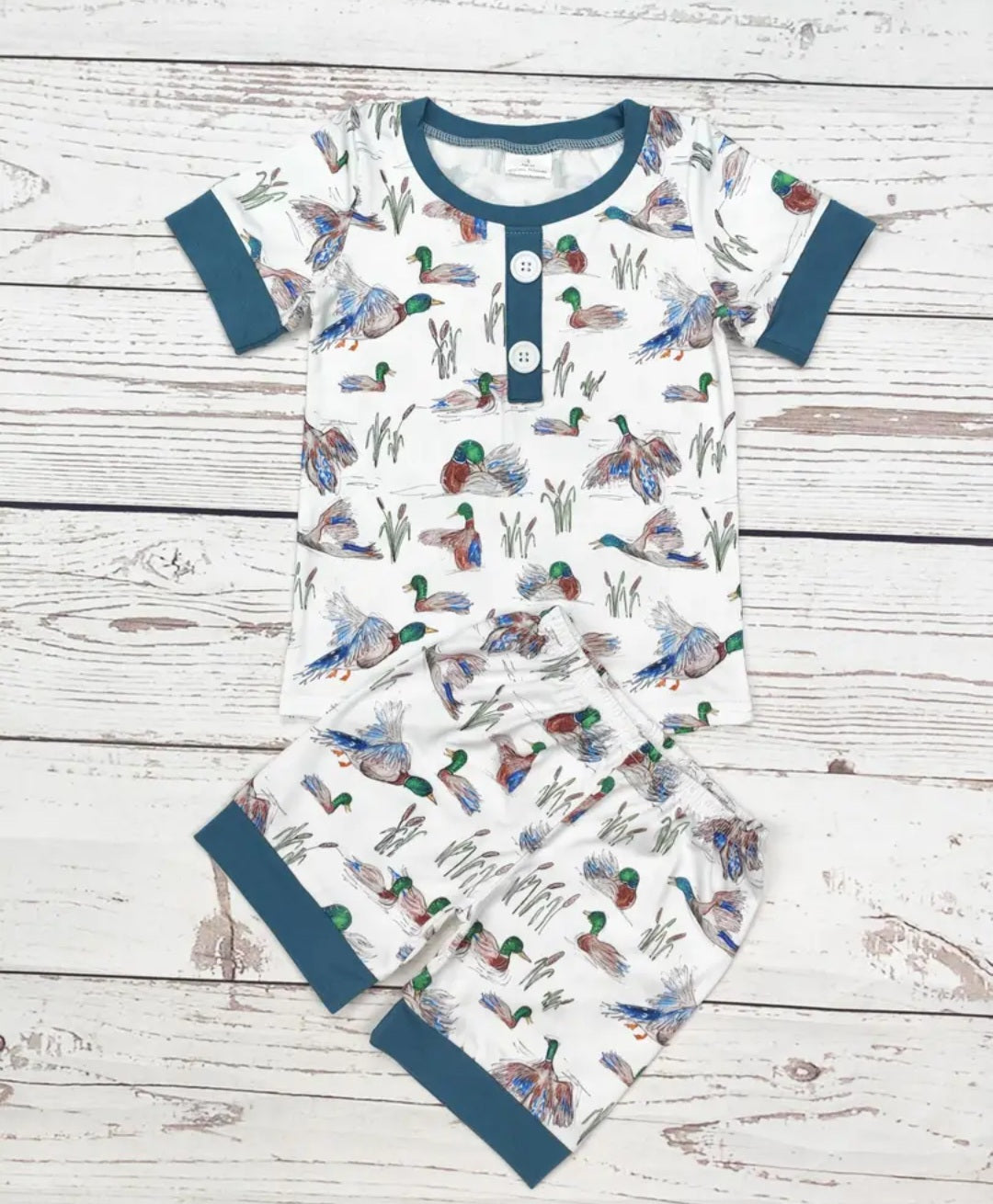 Boys Duck Printed Pajamas Set