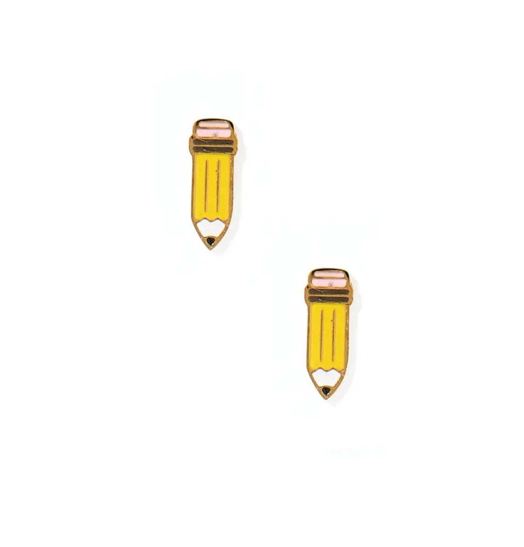 Screwback Stud Earrings - Pencil