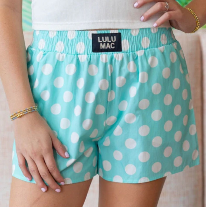 Lulu Mac Boxer Short - Mint Polka Dot