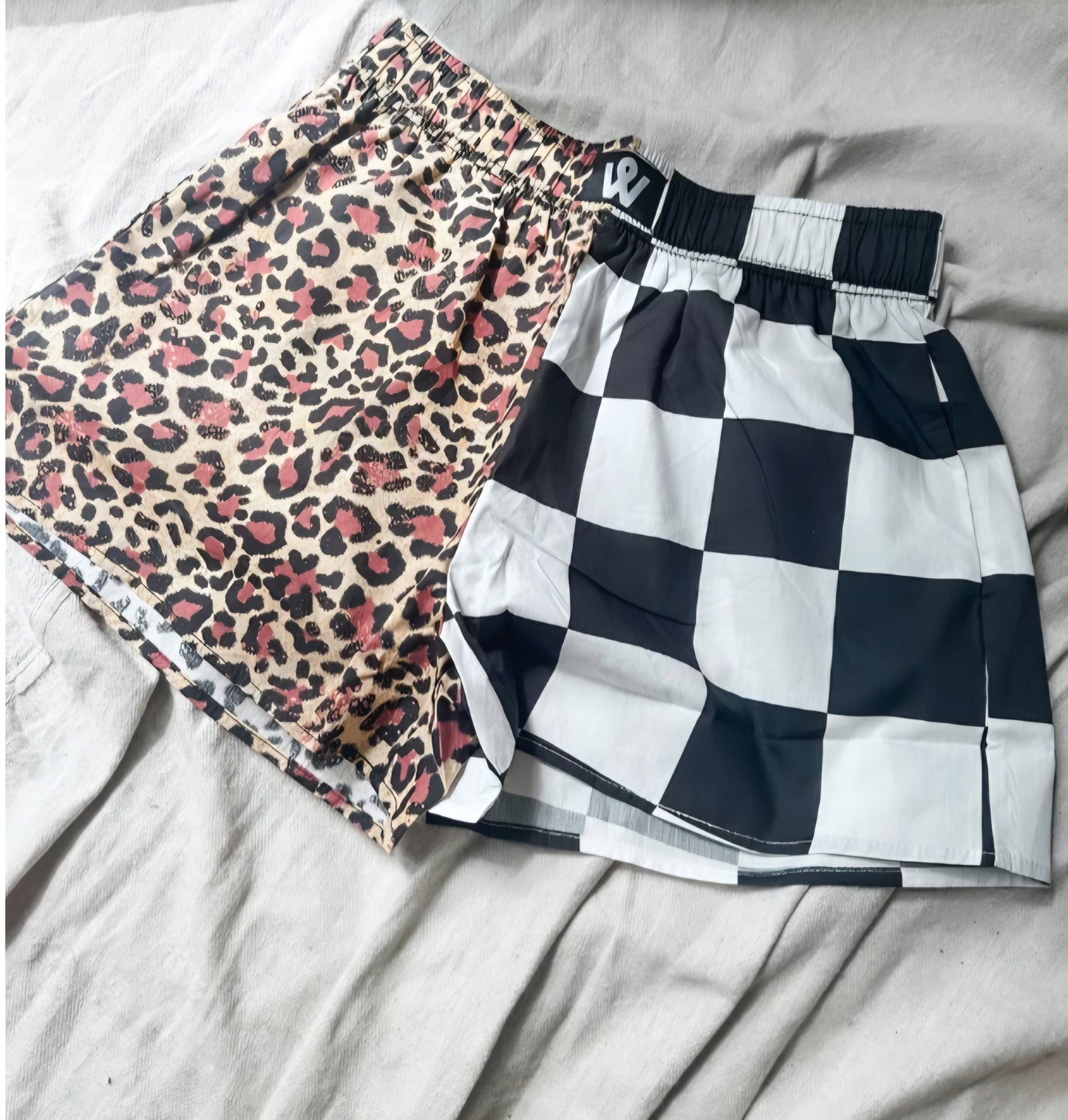 Wicker Road Leopard + Checkered Boxer Shorts